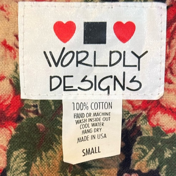 Worldly Cotton Floral Sleeveless Button Front Dress Size Small - Picture 9 of 9